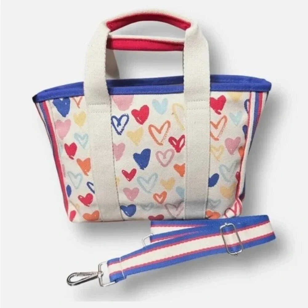Brighton Red, White & You Canvas Heart Print Tote